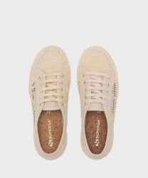 Superga 2750 Net Flower Crochet crochet ballerina sneakers, beige raw off white