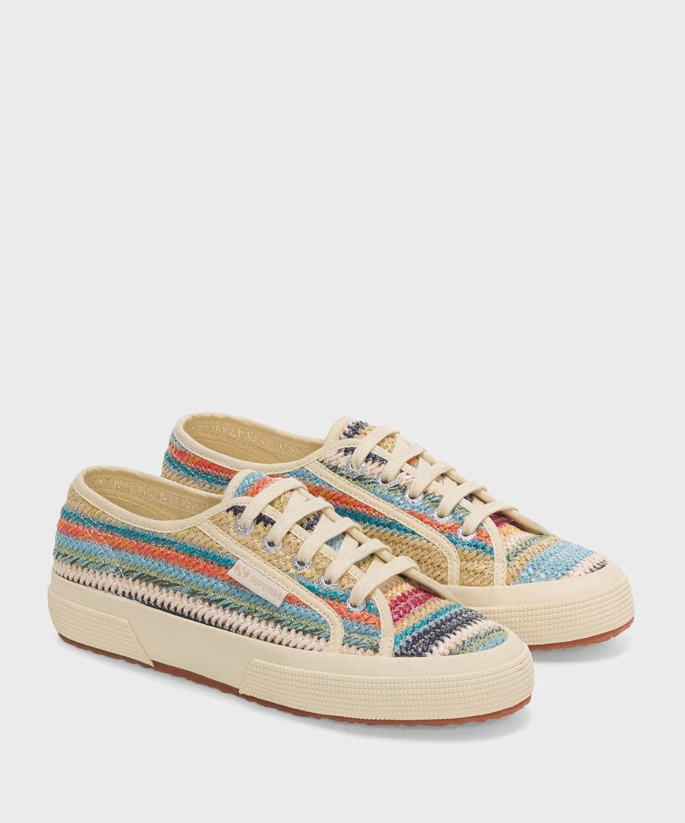 Superga 2750 Raffia classic sneakers, blue weaving