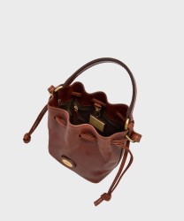 The Bridge Story Brown Leather Bucket Shoulder Bag