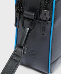 Piquadro Atlas 2-compartment clutch bag in black leather