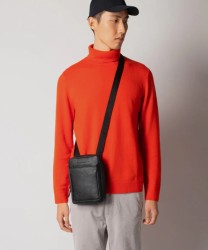 Piquadro Black Square black leather shoulder bag