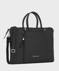 Piquadro Circle expandable 15.6" laptop briefcase in leather