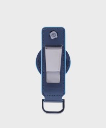 Piquadro Blue Square portachiavi per AirTag e Connequ in pelle