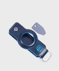Piquadro Blue Square portachiavi per AirTag e Connequ in pelle