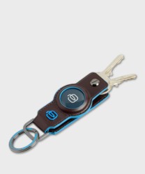 Piquadro Blue Square portachiavi per AirTag e Connequ in pelle