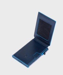 Piquadro Blue Square BL compact wallet 6 cc con porta banconote