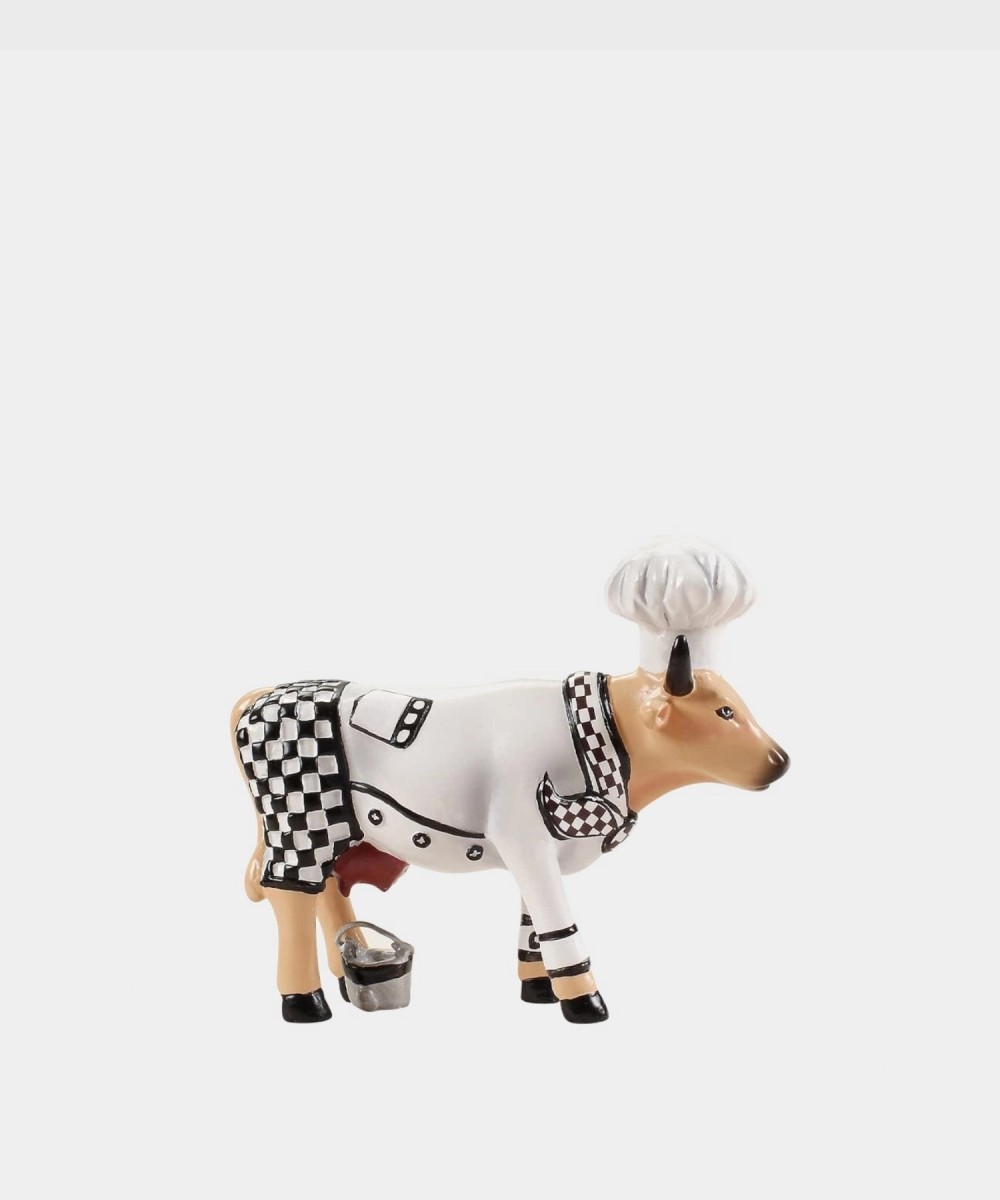 Cow Parade Chef Cow small in hand-painted resin