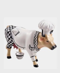Cow Parade Chef Cow medium in ceramica dipinta a mano