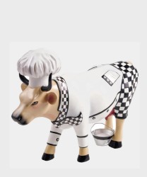 Cow Parade Chef Cow medium in ceramica dipinta a mano