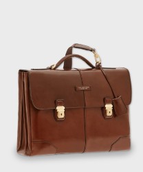 The Bridge Vespucci professional briefcase with leather flap