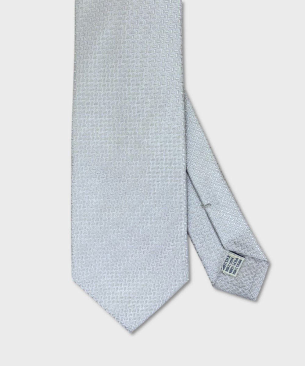 Arcuri three-fold silk tie, dusty blue lines