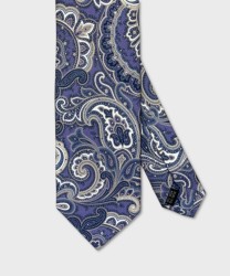 Arcuri cravatta tre pieghe in seta Twill con fantasia cashmere