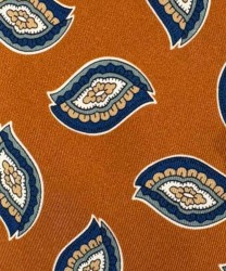 Arcuri three-fold silk tie with rust paisley pattern