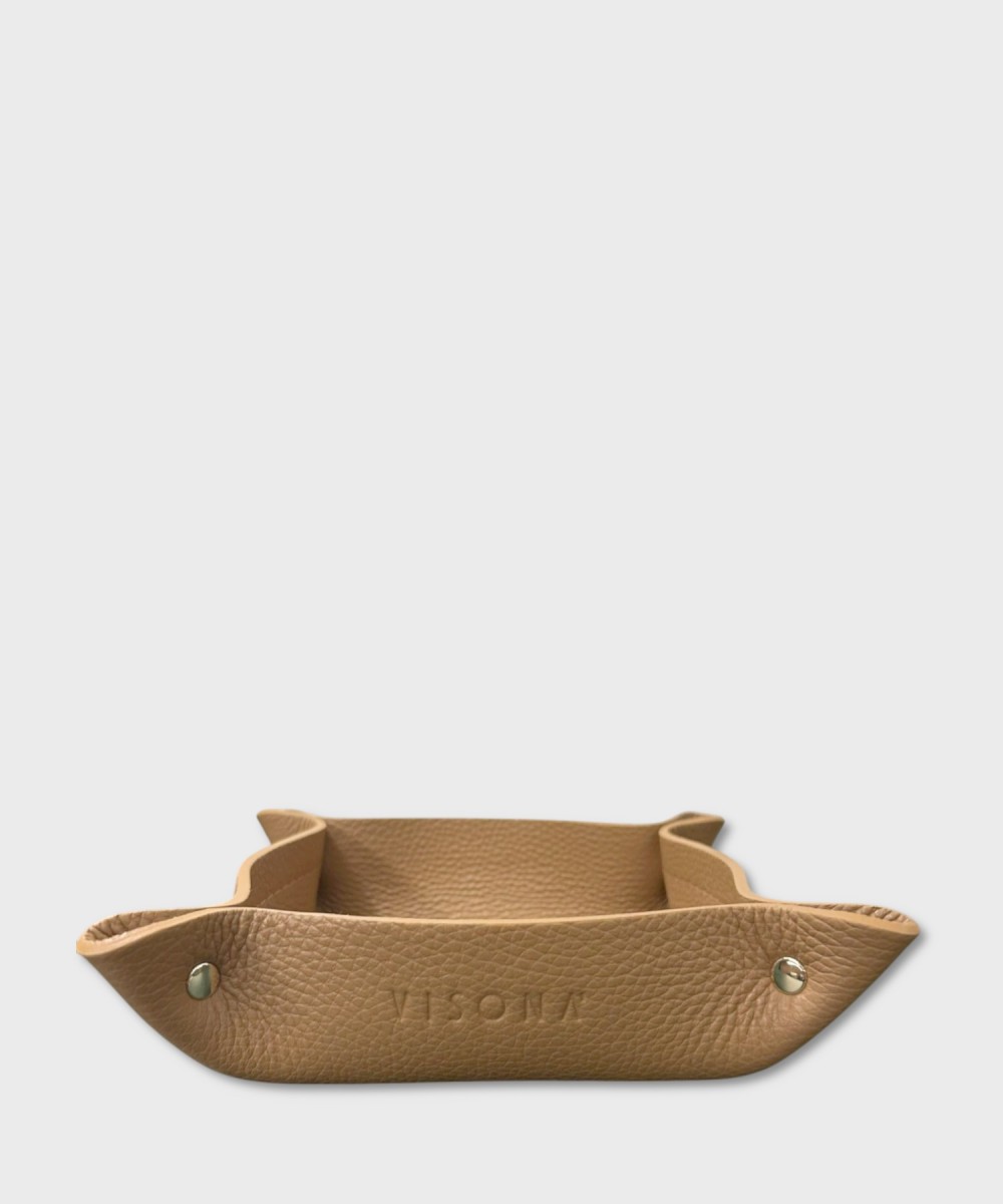 Visona svuota tasche quadrato in pelle marrone...