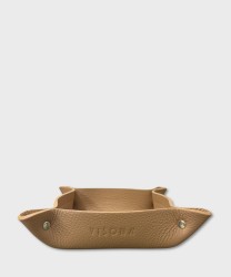 Visona svuota tasche quadrato in pelle marrone corteccia