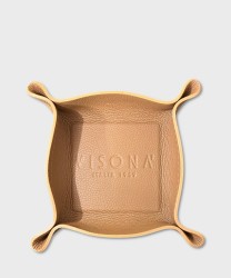 Visona svuota tasche quadrato in pelle marrone corteccia