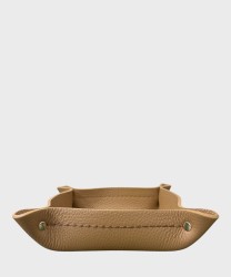 Visona svuota tasche quadrato in pelle marrone corteccia