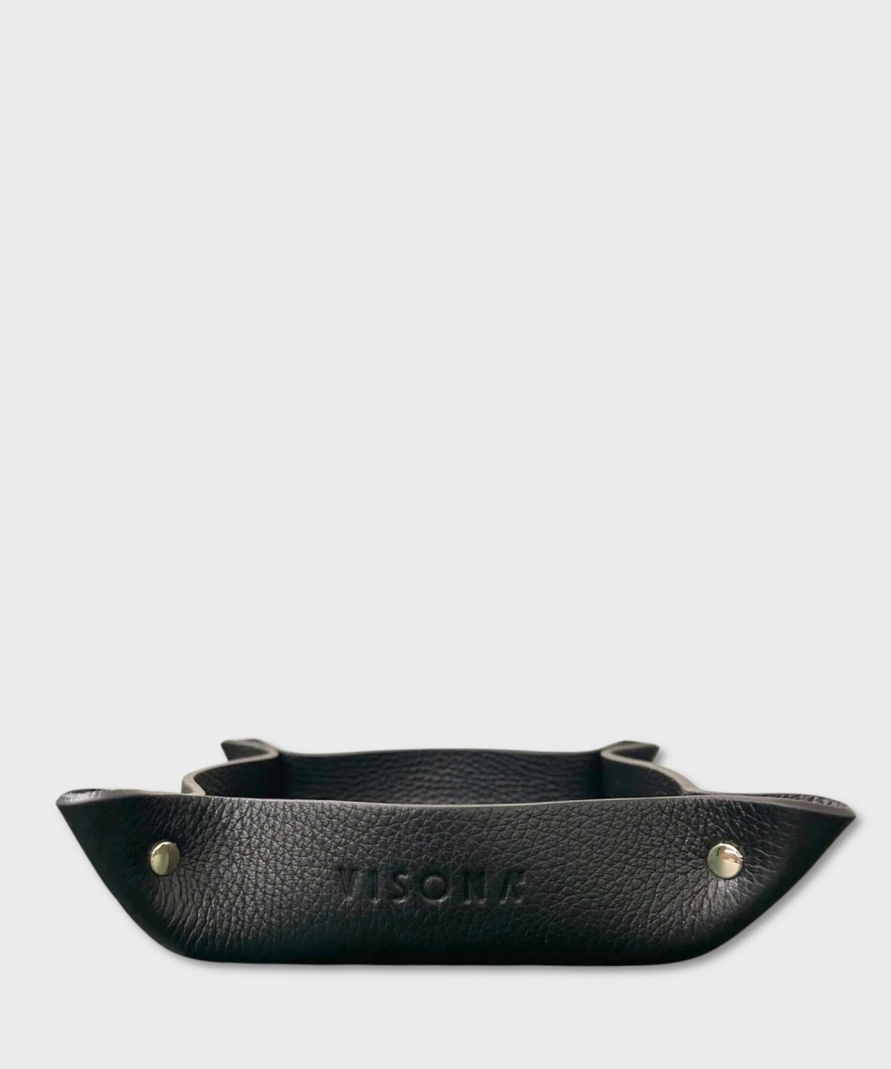 Visona svuota tasche quadrato in pelle nero