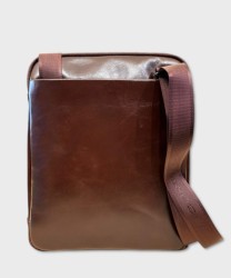 Piquadro Blue Square shoulder bag, mahogany leather