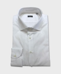 Galise tailored shirt in white Albini cotton with stitching