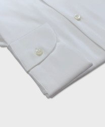Galise tailored shirt in white Albini cotton with stitching