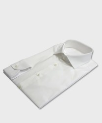 Galise tailored shirt in white Albini cotton with stitching