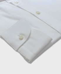 Galise camicia sartoriale in cotone Albini bianco con impuntura