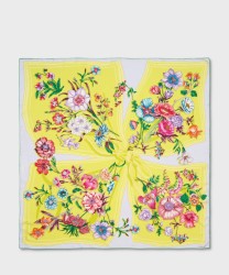 Mantero Petals and Pies yellow silk scarf