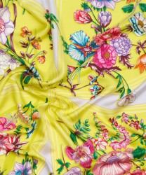 Mantero Petals and Pies foulard in seta giallo