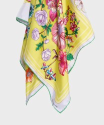 Mantero Petals and Pies foulard in seta giallo