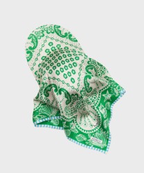Mantero Zoey Green Silk Twill Visor Bandana