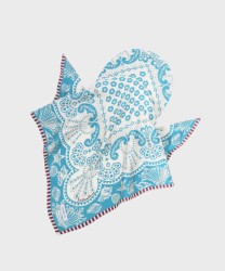 Mantero Zoey Silk Twill Visor Bandana in Light Blue