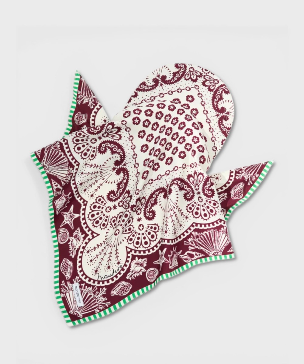 Mantero Zoey Silk Twill Visor Bandana in Wine