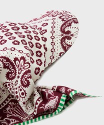 Mantero Zoey bandana con visiera in twill di seta vino
