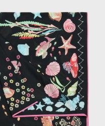 Mantero Starfish e Stories stola pareo in seta e cotone nero