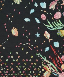 Mantero Starfish e Stories stola pareo in seta e cotone nero
