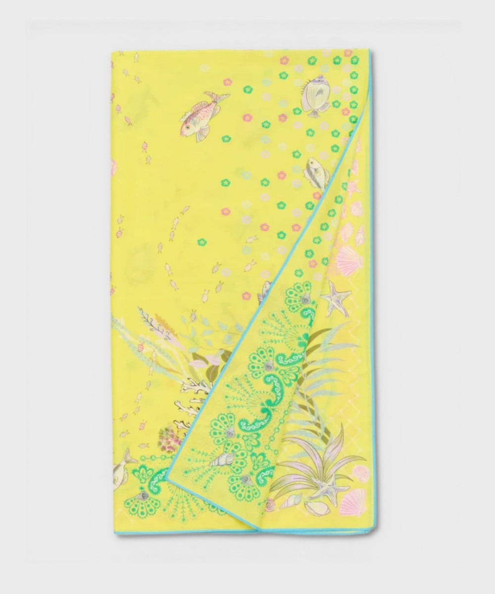 Mantero Starfish and Stories yellow silk and...