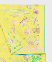 Mantero Starfish and Stories yellow silk and cotton sarong stole