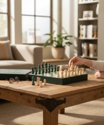 Galise Printworks classic chess scacchiera in legno, verde
