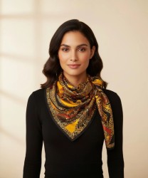 Galise foulard in seta con fantasia maculata arancione