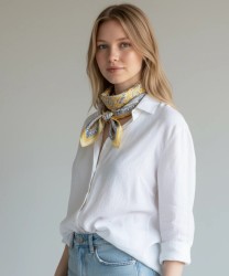 Galise foulard in seta con fantasia paisley blu