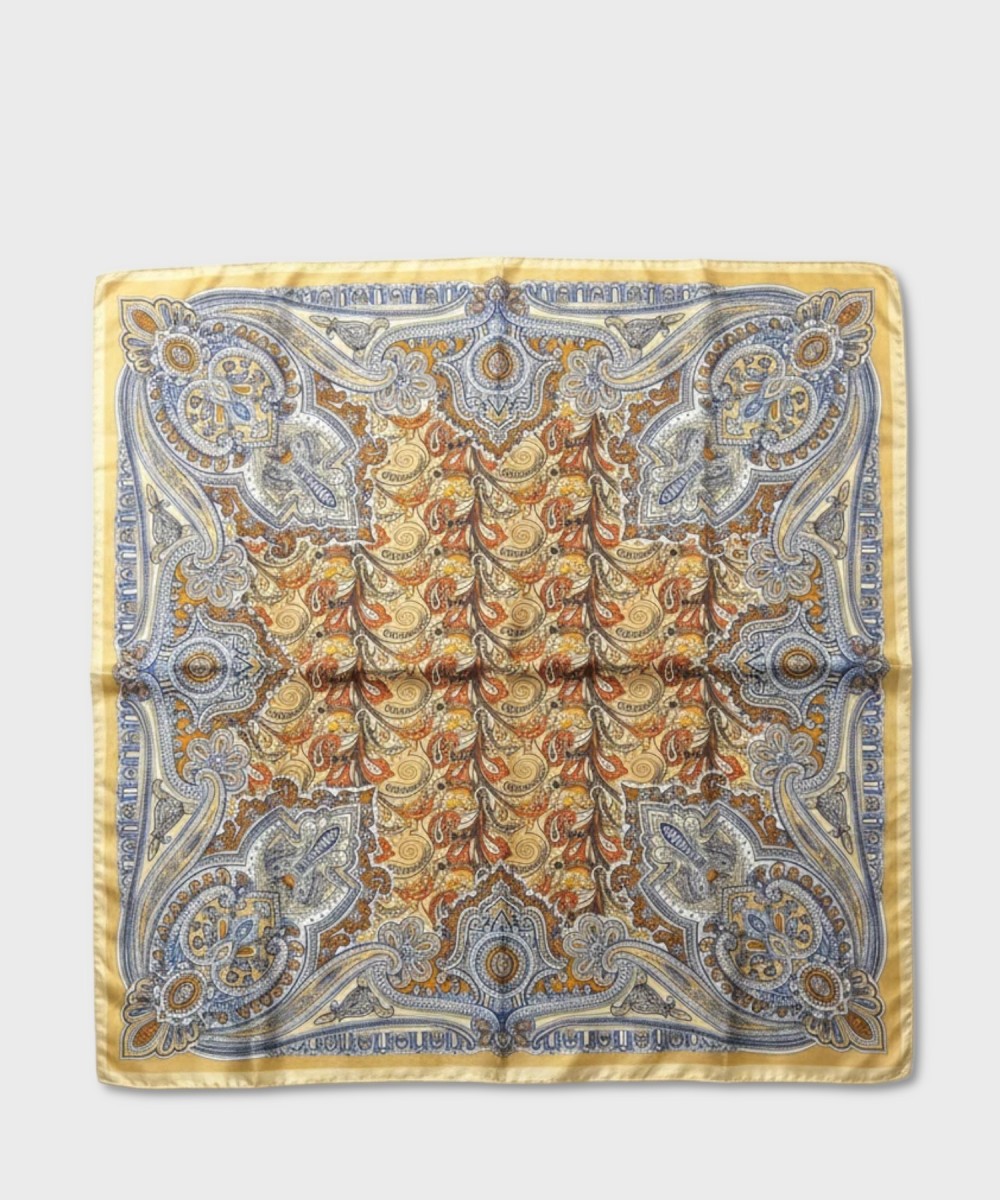 Galise foulard in seta con fantasia paisley blu