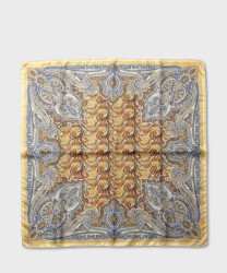 Galise silk scarf with blue paisley pattern