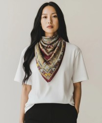 Galise foulard in seta con fantasia paisley bordeaux