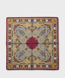 Galise foulard in seta con fantasia paisley bordeaux