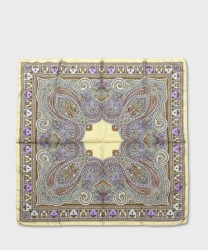 Galise silk scarf with purple paisley pattern
