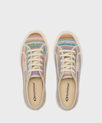 Superga 2750 Raffia classic sneakers, lilac herringbone