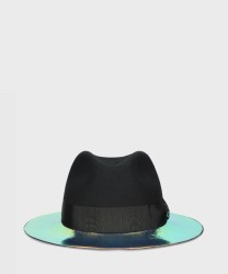 Borsalino Buzz merino wool hat, holographic brim, black