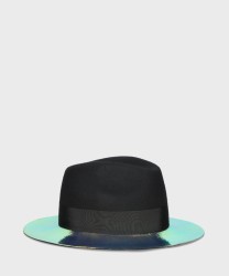 Borsalino Buzz cappello in lana merinos, tesa olografica, nero
