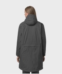 Kway Eiffel Le Vrai long waterproof jacket east warm, grey